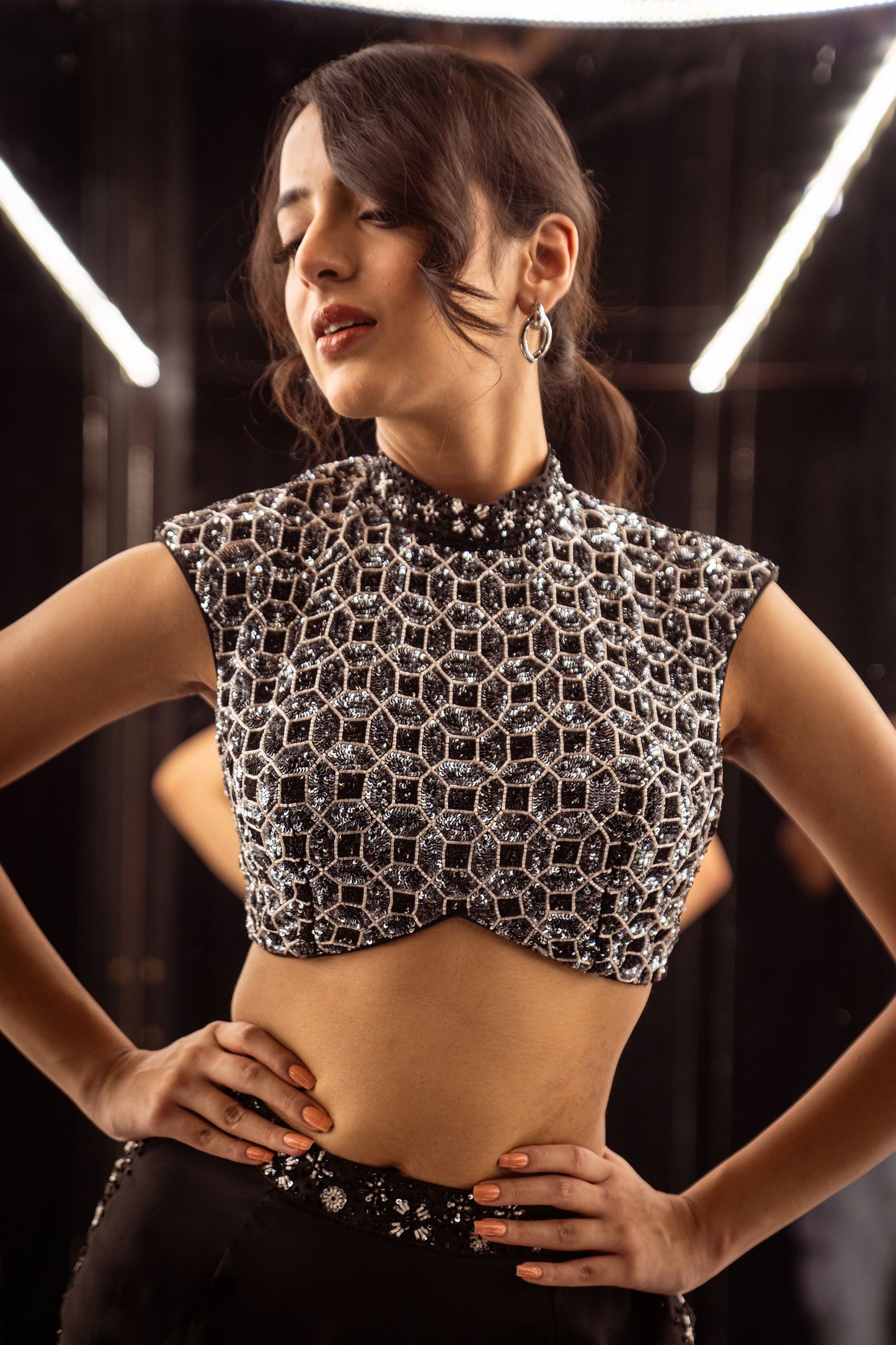 Black Sequin Cord set