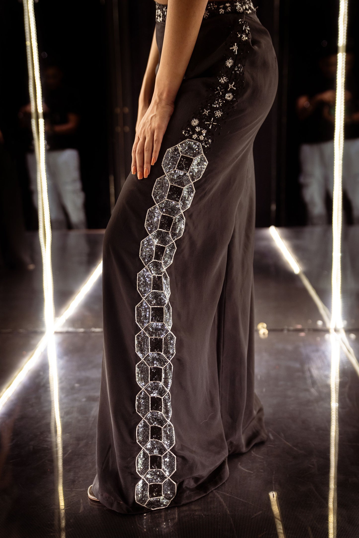 Black Sequin Cord set