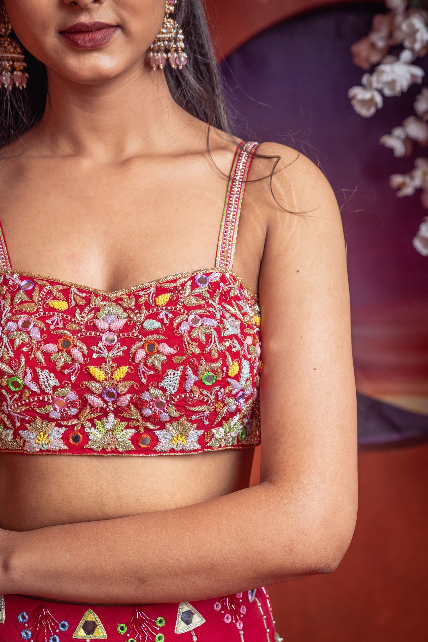 Pink Mehendi Lehenga