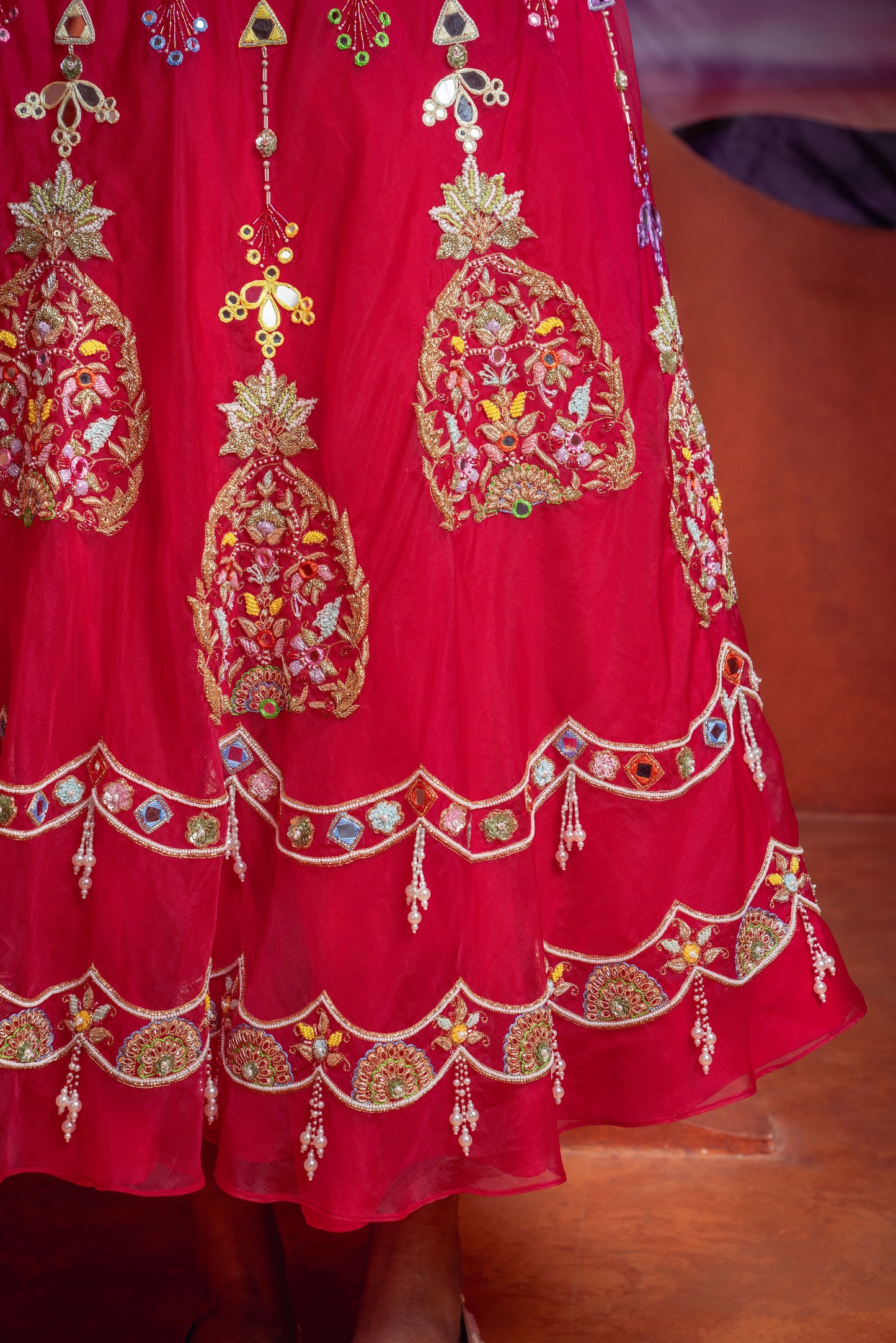 Pink Mehendi Lehenga