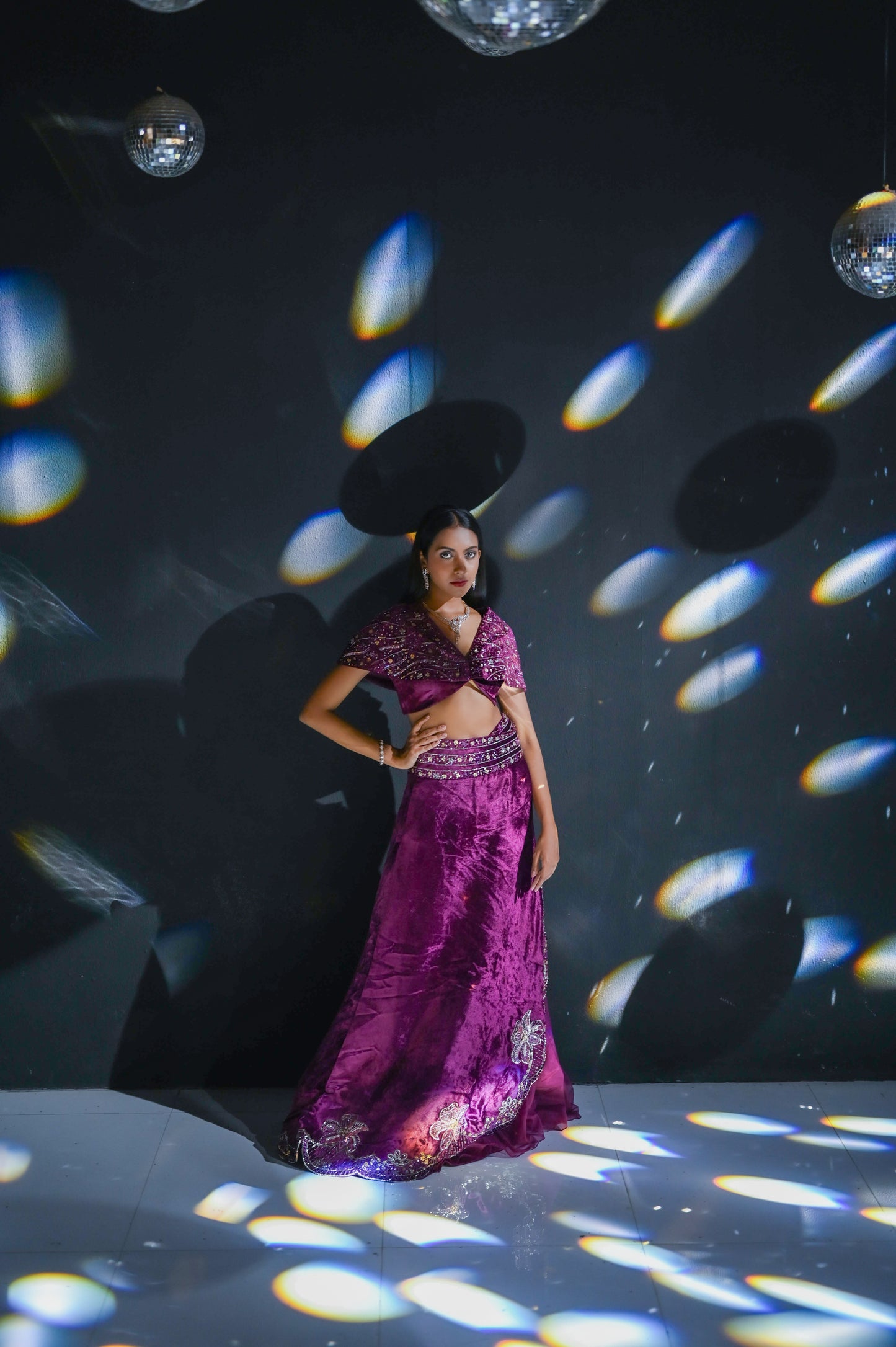 Purple Velvet Lehenga