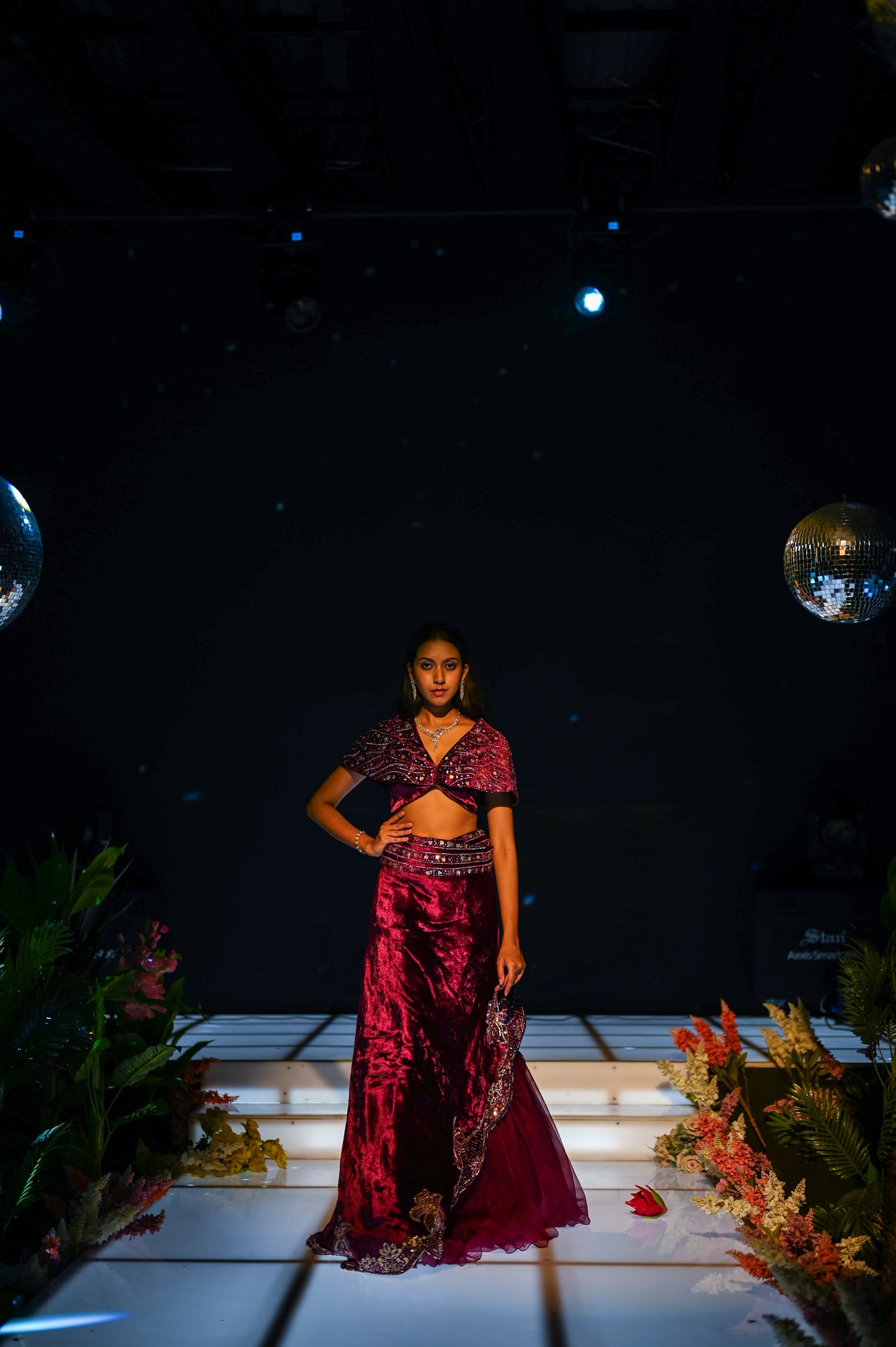 Purple Velvet Lehenga